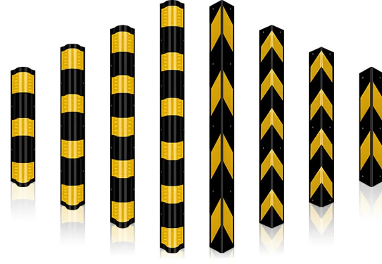 Round Corner Protector Rubber Wall Guard with Yellow Reflector