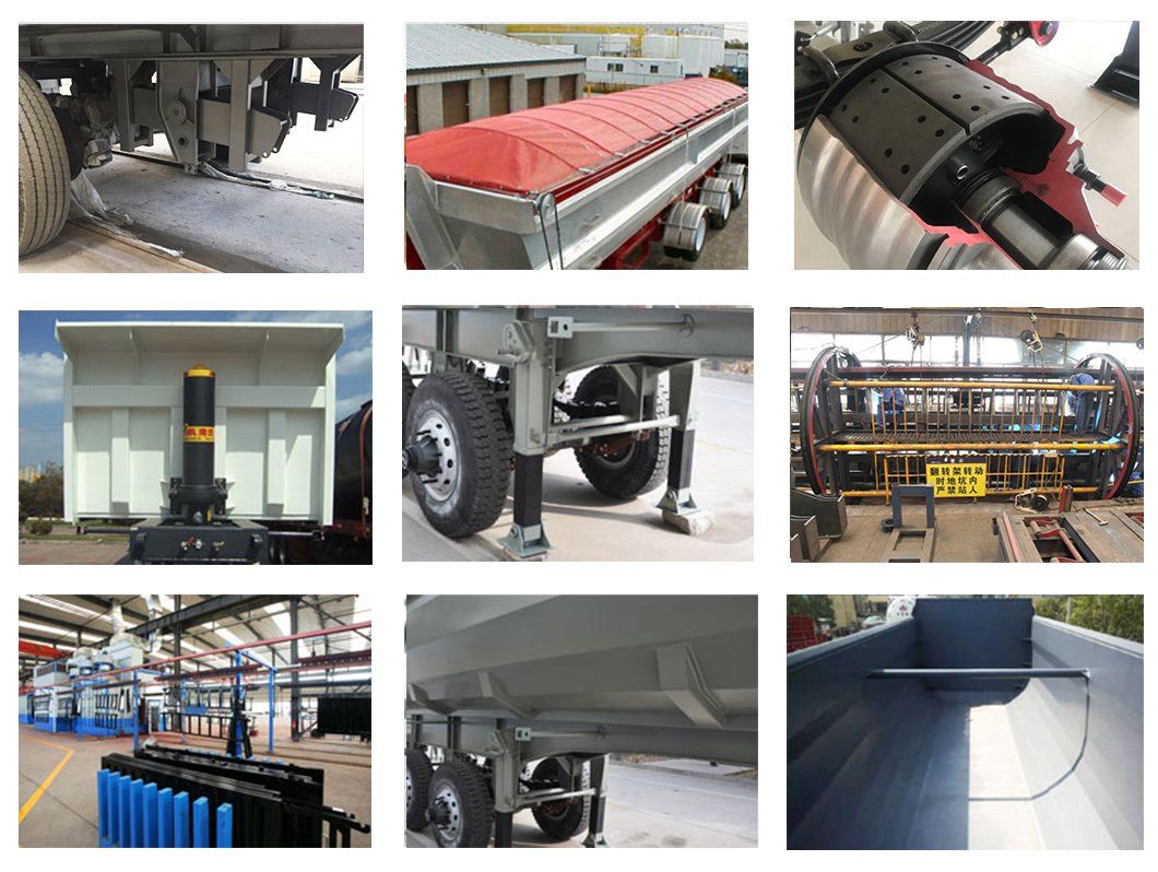 Vehicle Master 3 Axles 6 Axles Dump Semi Trailer Tipper Tipping Trailer Dump Box Semi Trailer for Sale