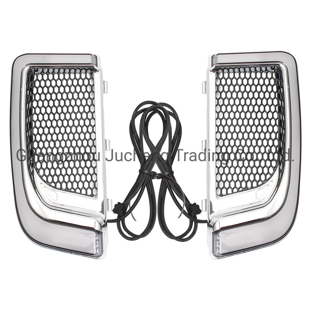 Motorcycle LED Turn Signal Light Fairing Lower Grills for Harley Touring Electra Glide Ultra Classic Street Glide Flhtcu Chrome