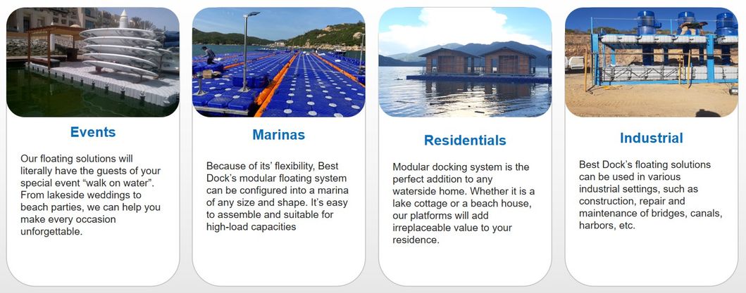 Marina Floating Dock Module Plastic Floating Pontoon