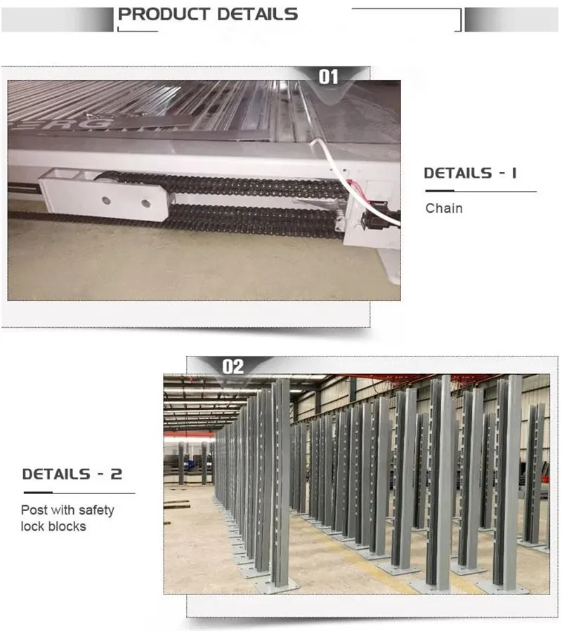 3000kg Chain Type Four Post Car Vertical Parking Lift with Electric Control