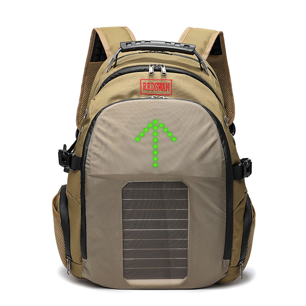 New Design Solar Panel Traffic Light Backpack for Jogging Biking and Walking (RS-190203-1)