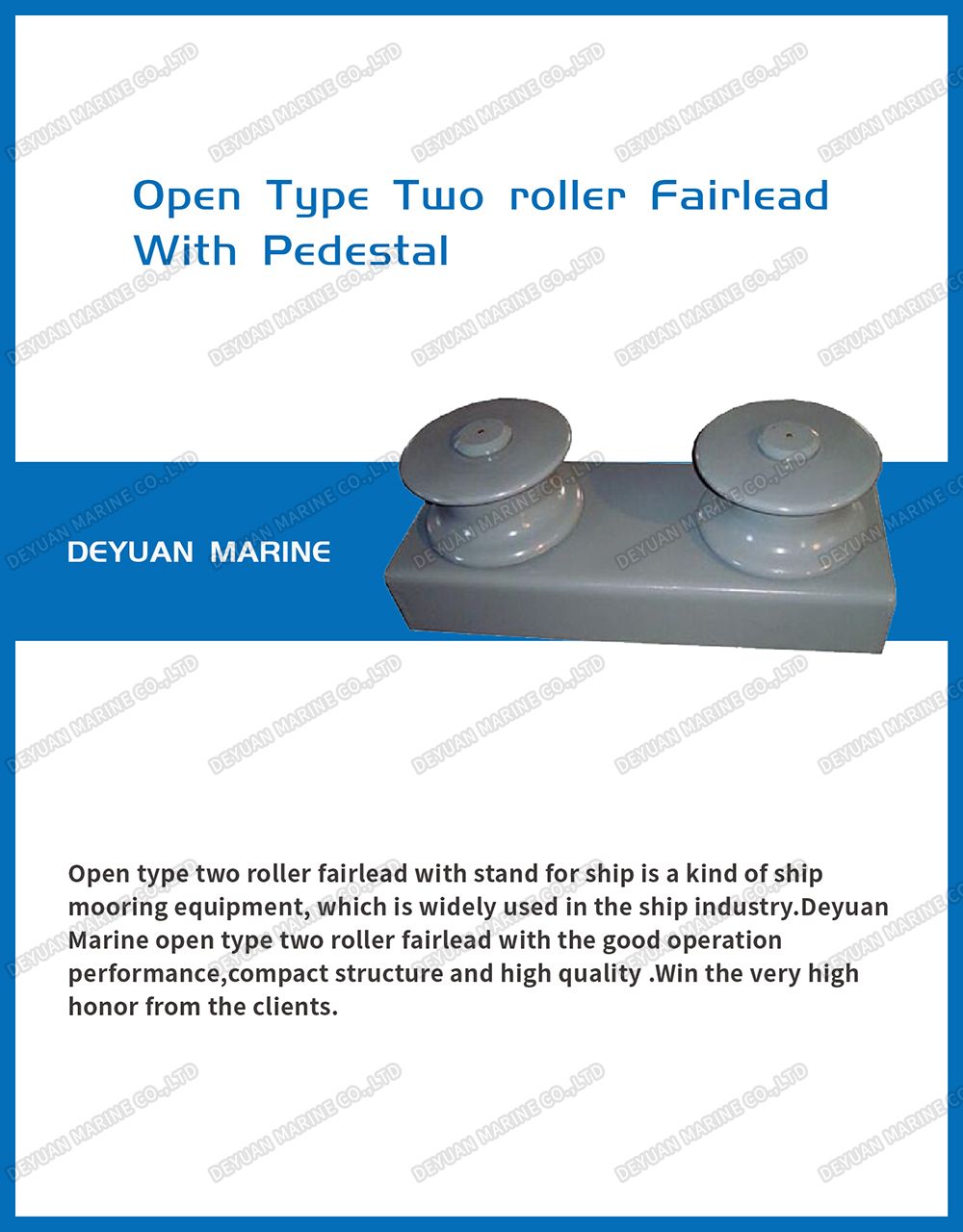 Marine Mooring Three Roller Fairlead Guide Roller with Base
