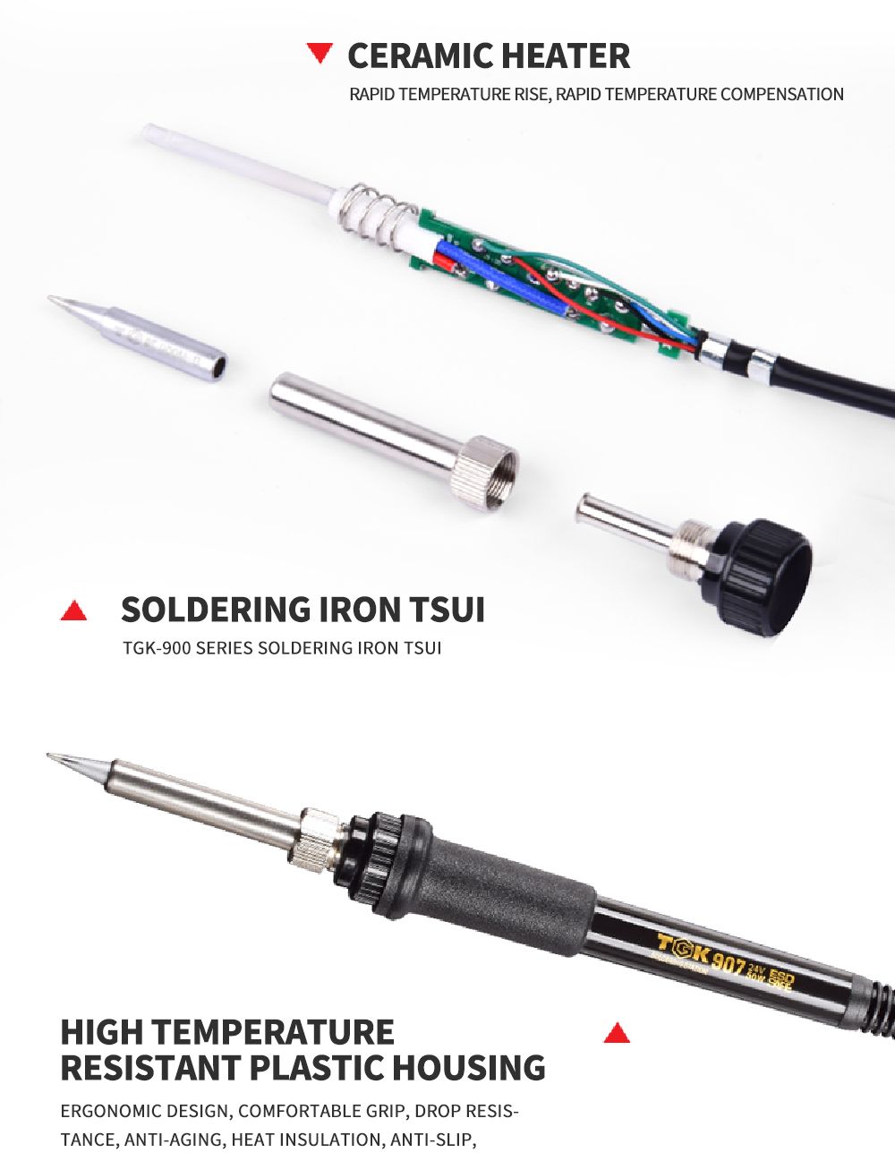 Quick Soldering Station Soldering Iron for Precise Soldering of Electrical Projects Tgk936