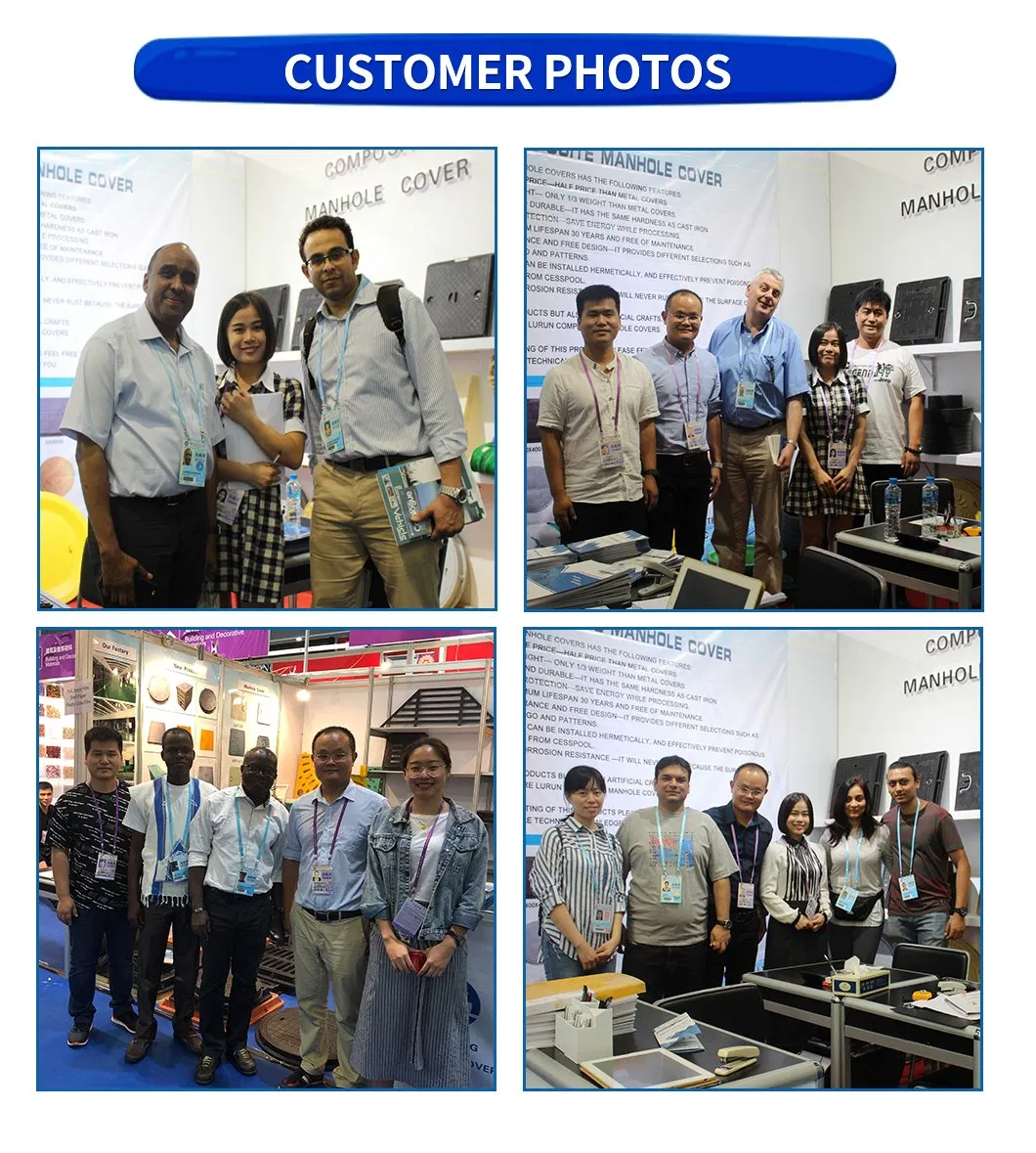 En124 Composite Resin BMC/SMC/FRP Square and Round Sidewalk Manhole Cover