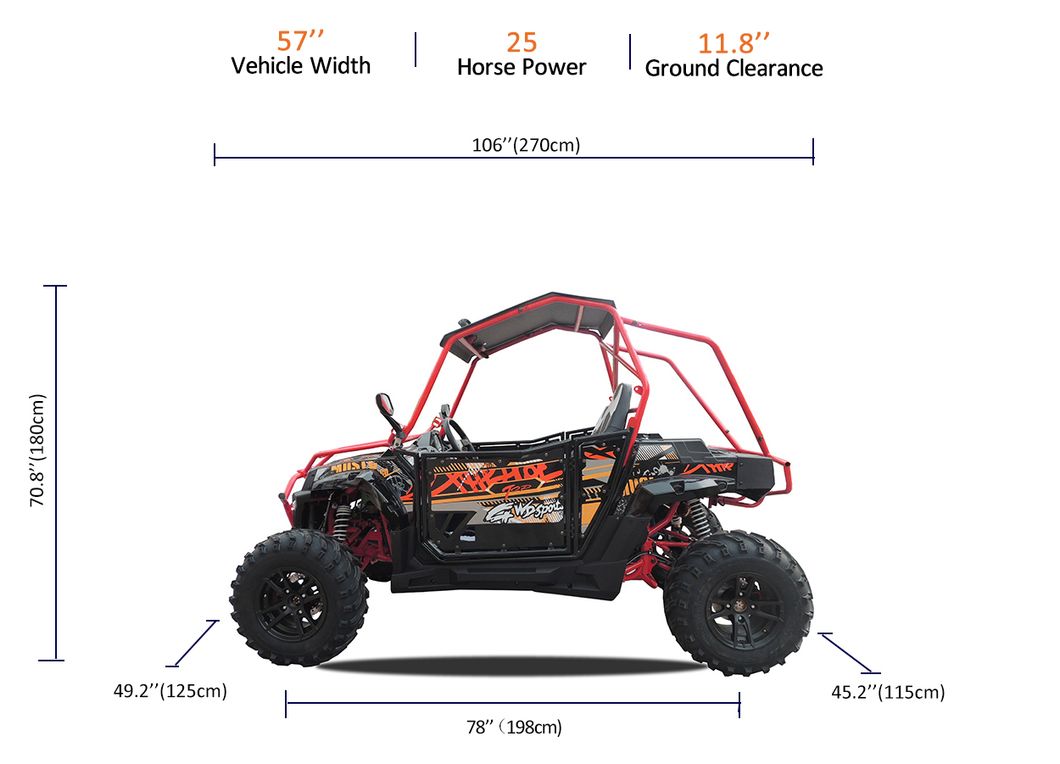 400cc Shaft Drive Beach Buggy Quadrocycle Electric Start Utility Vehicle
