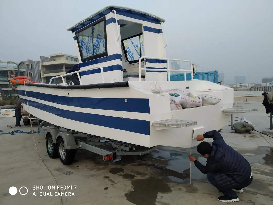 Full Welding Loading Payload Cargo Transport Driving Cabin Aluminum Landing Craft Boat with Ce