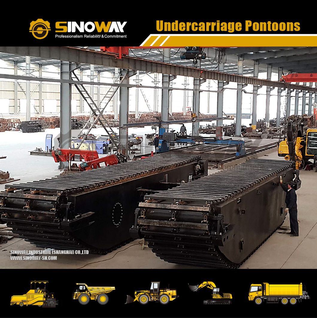 Modular Pontoon Barge Platform with Hydraulic Spud Pile Legs
