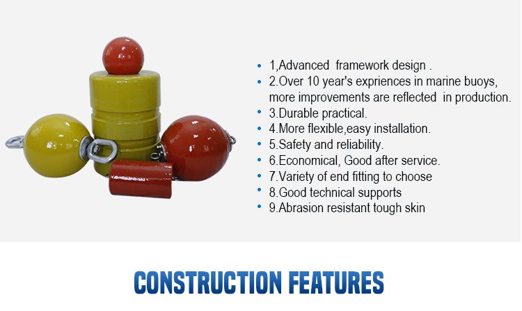 Marine Polyurethane Elastomer Cylindrical Anchor Offshore Floating Subsea Mooring Buoy