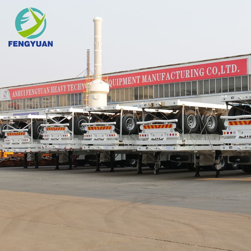 Fengyuan Design 3 Axle Flatbed Semi Truck Trailer to Uganda