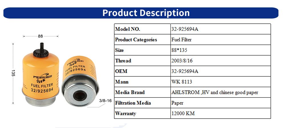 Oil Filter Company Auto Assembly Parts Diesel Fuel Filter for Jcb Engines 32-925694A