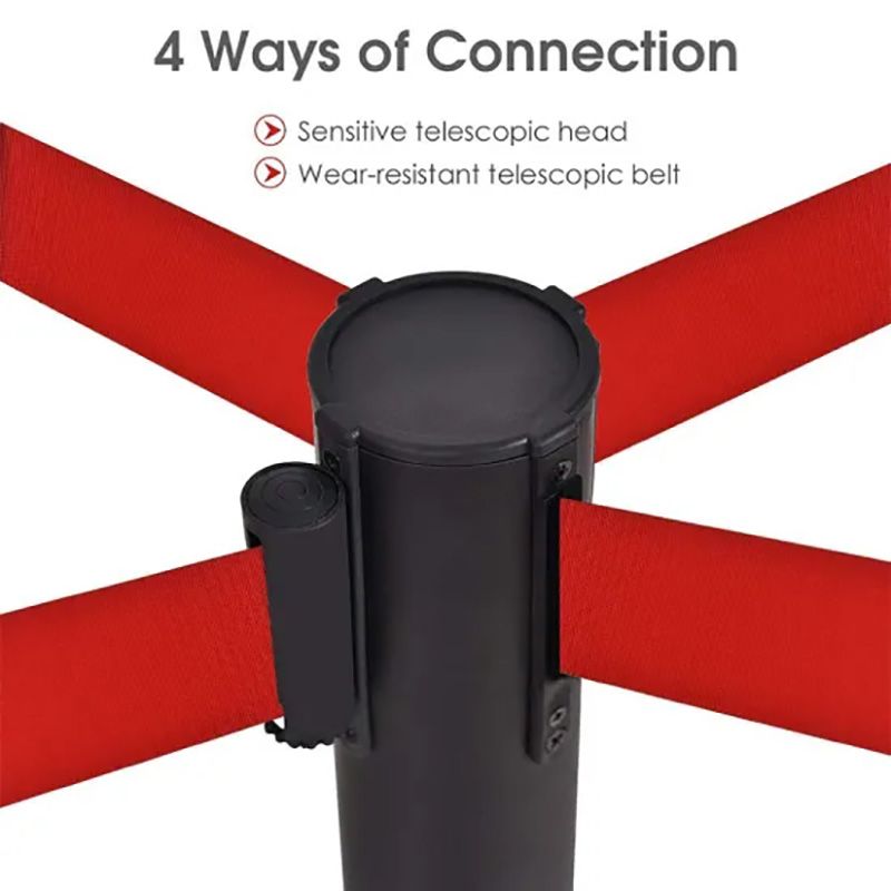Retractable Belt Queue Line Stand Rope Barrier Crowd Control Stanchion