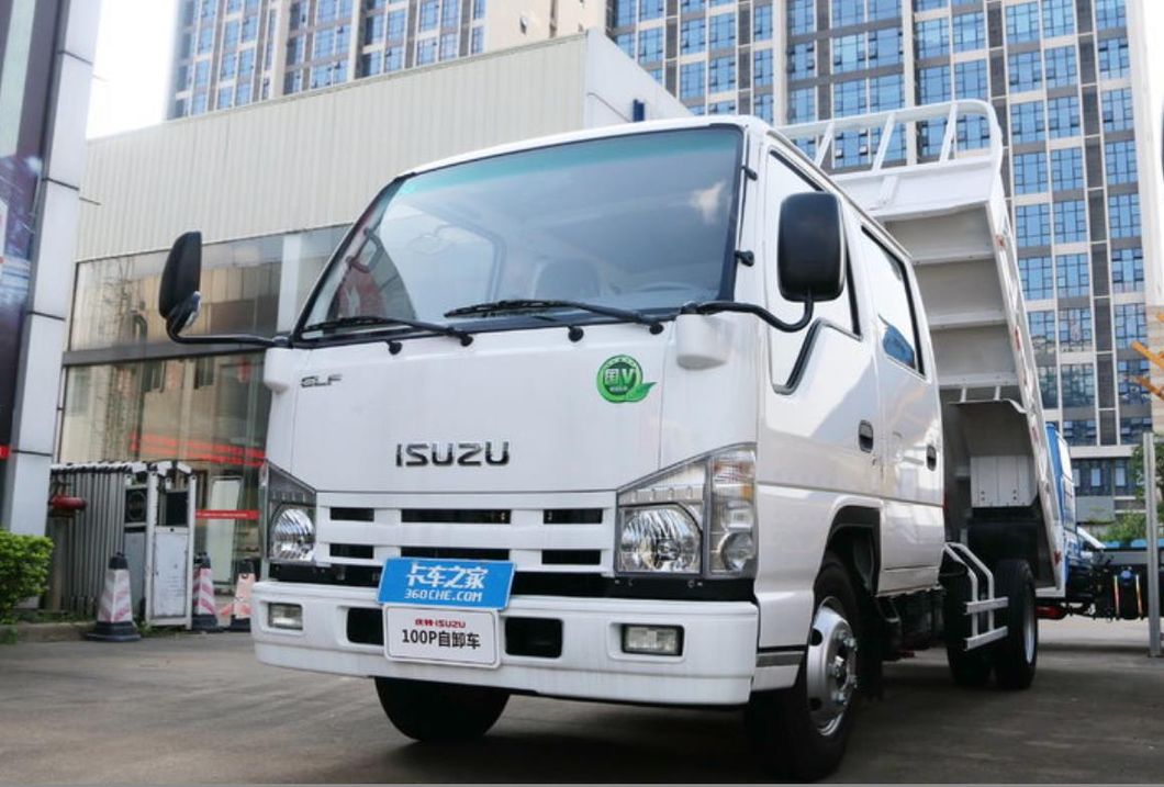 Double Row Cabin Isuzu Mini Dump Truck with 3 Cbm Dump Box