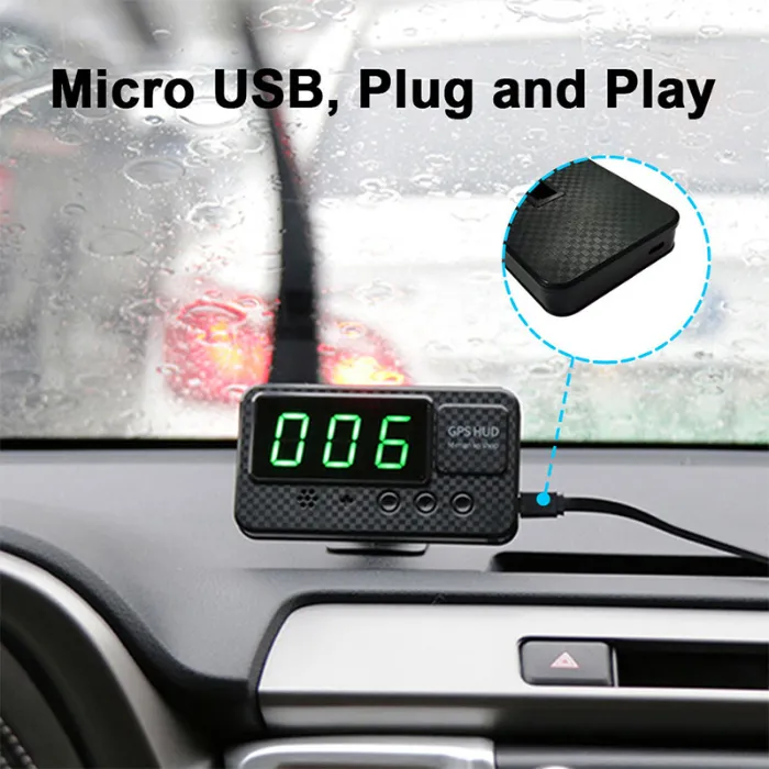 Universal Digital Automotive Driving Speed Slop Meter Hud GPS Speedometer Car Head up Display