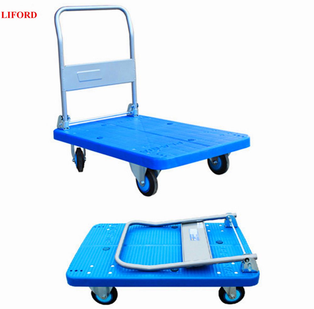 Plastic Platform Trolley with Uni-Silent Rubber Wheel 200kg Capacity