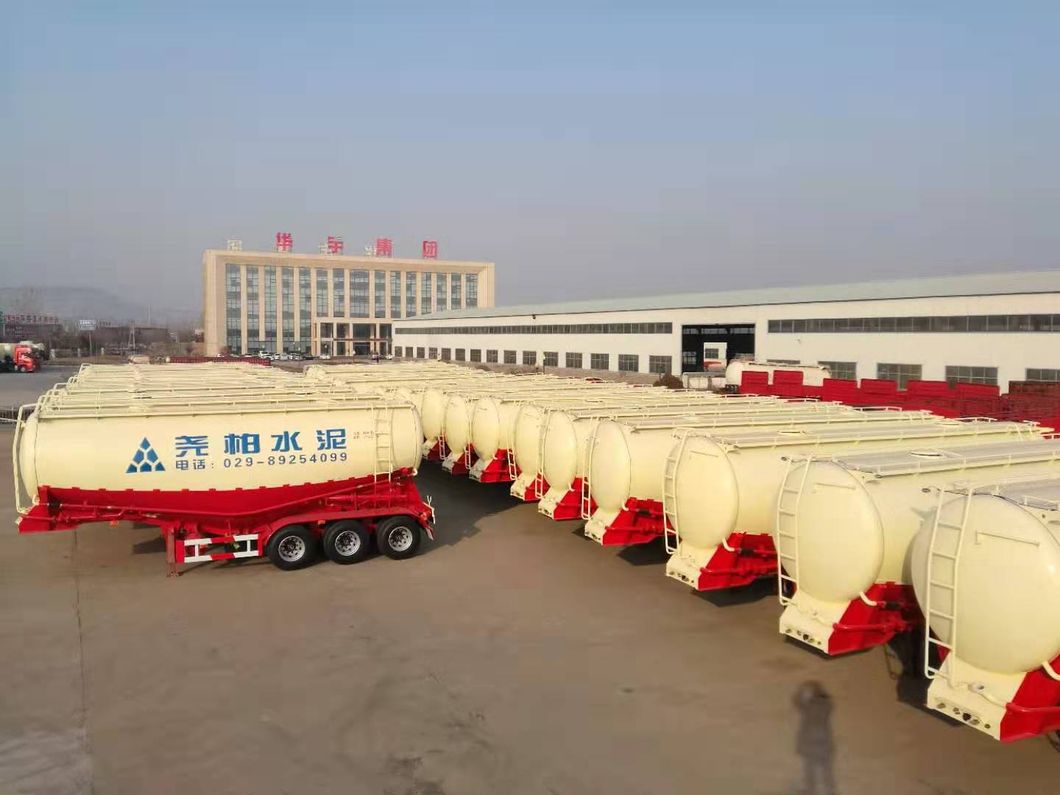 Two-Axle/Thr-Axle /Four-Axle 40m3 Bulk Cement Semi Trailer with Enginer and Air Compressor