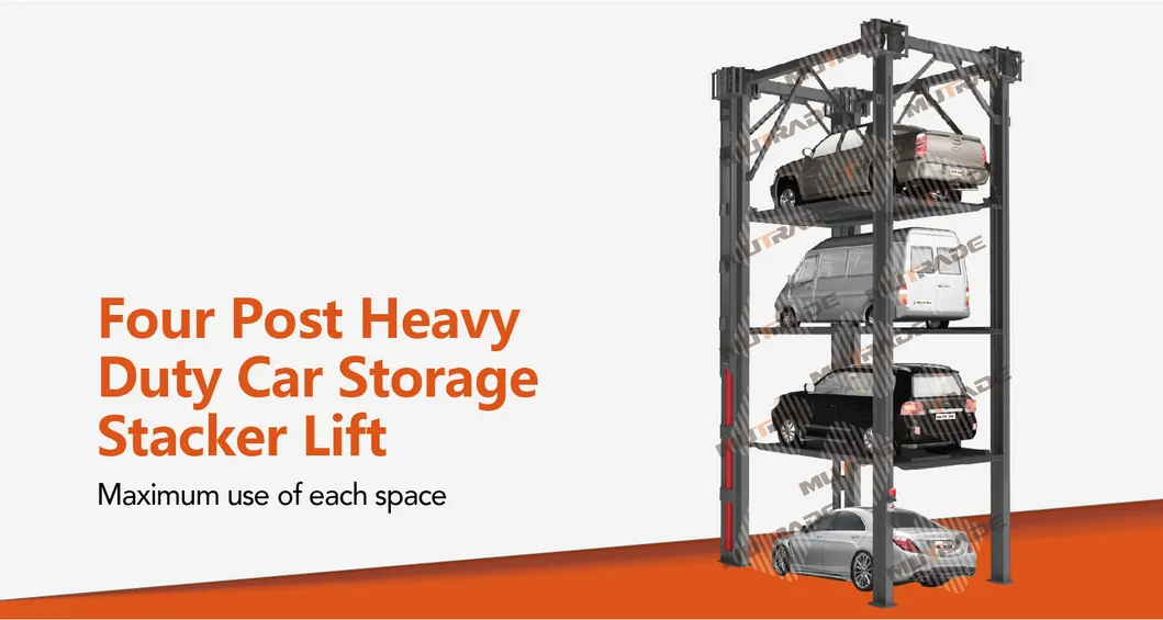 Four Post Stacker Parking System for Commercial Use