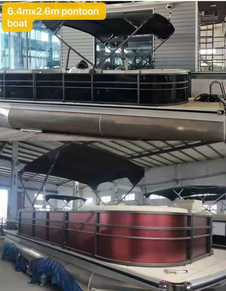 Customized Luxury 21FT 6.4m Aluminum Alloy Welded Leisure Pontoon Boat for Fishing