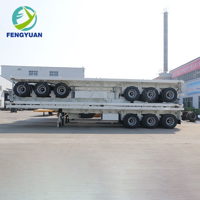 Fengyuan Design 3 Axle Flatbed Semi Truck Trailer to Uganda