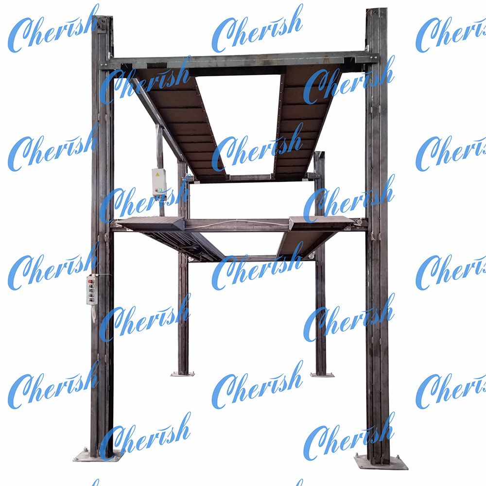 CE Certified PLC Control Hydraulic Three Car Vertical Stack Parking Hoist