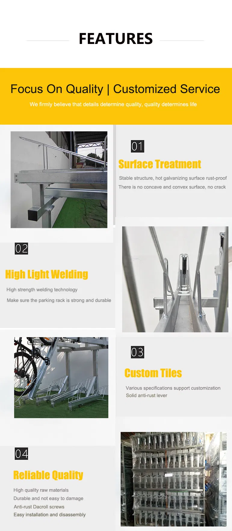Double Deck Two Tier Bike Racks for Parking Bike Hot Dipped Galvanized