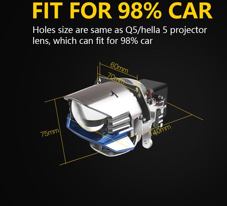 New Arrival Super Bright Car Bi LED Laser Headlight Lk9 Bi-LED Projector Laser Lens 112.5W 20000lm LED Headlight Lens for Car Lights