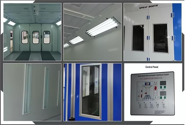Spray Booth with Red Infrared Heating Lamp