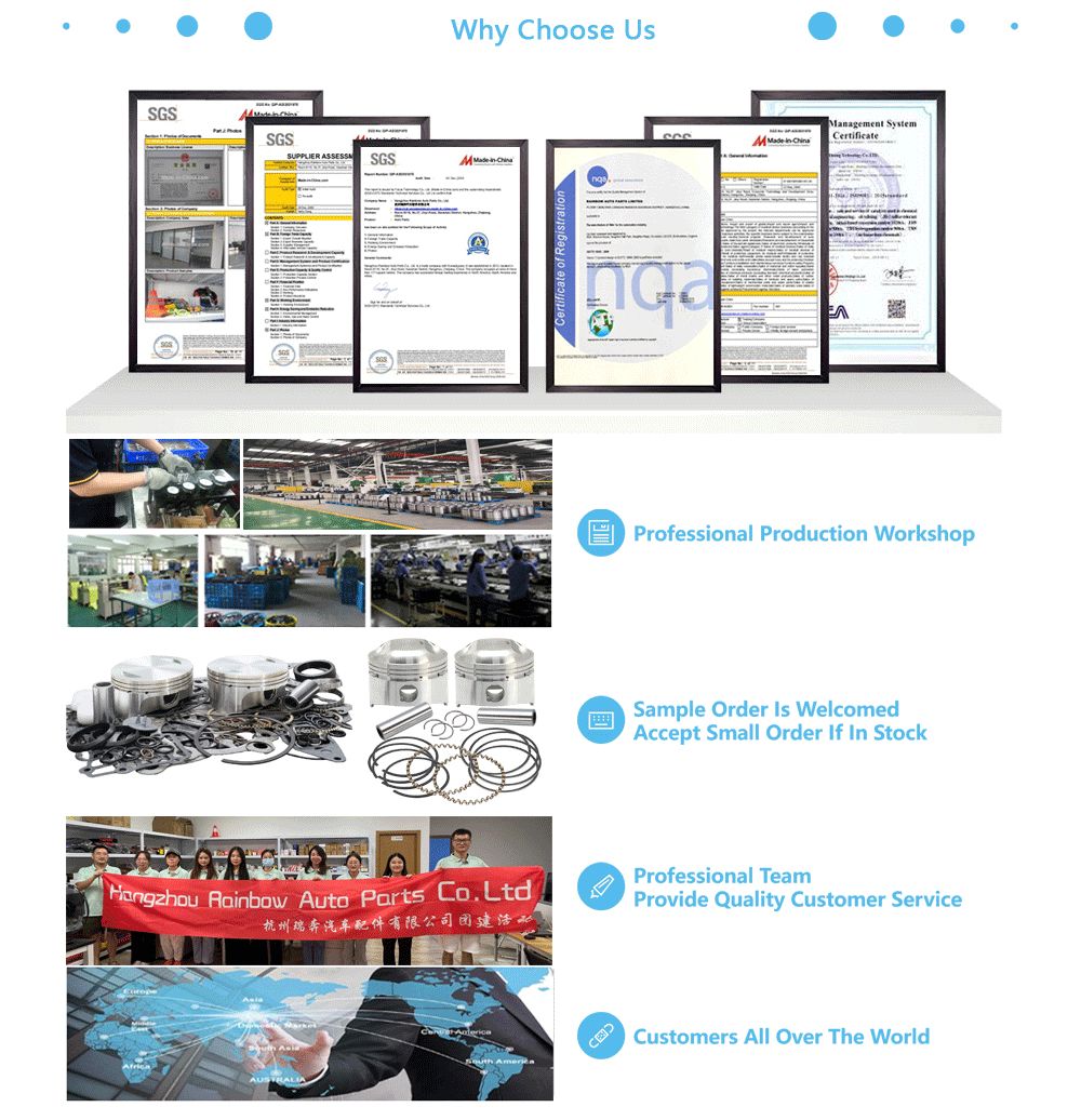 Complete Specifications Engine Parts Auto Accessories Forged Piston Pump Set Pistons Rings Liner Kit 23410-22450/23410-22400/23410-22410 for Hyundai