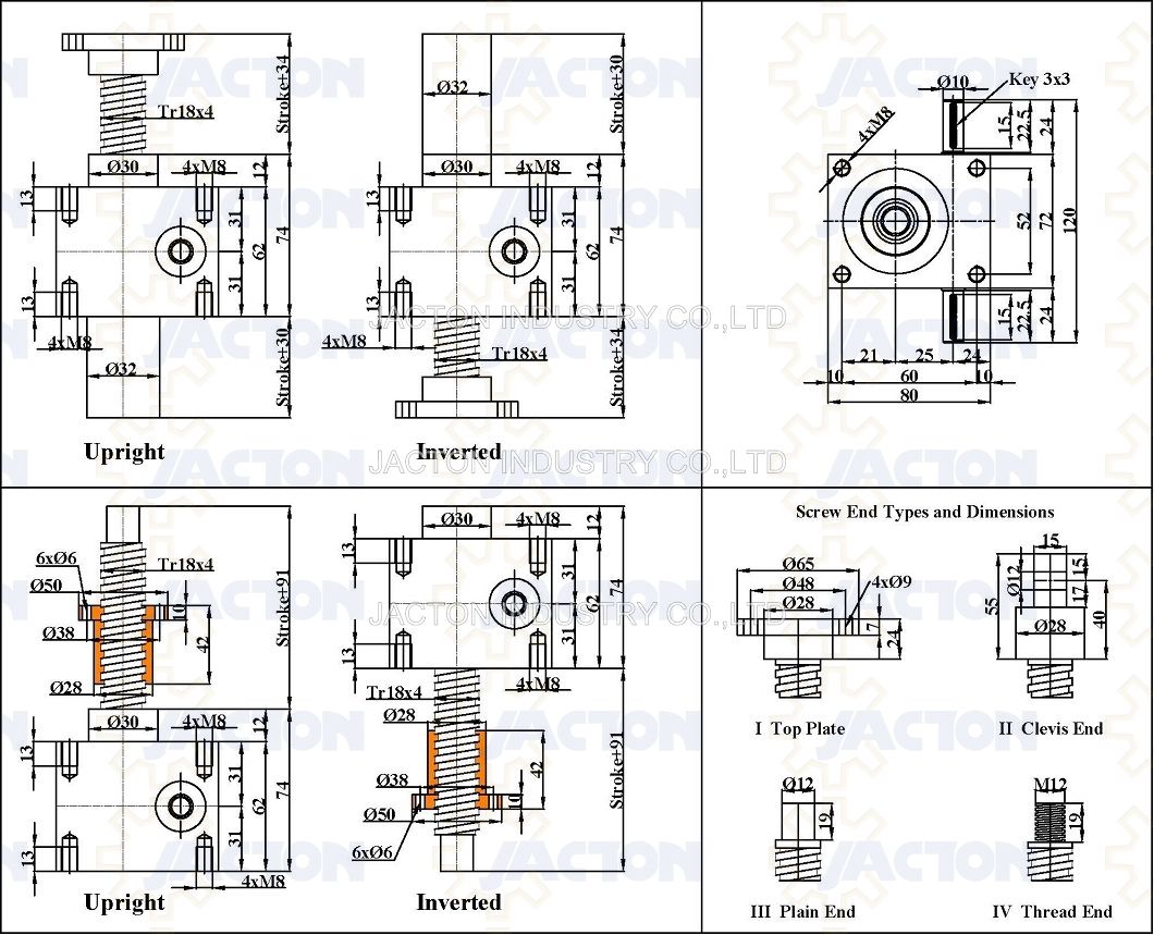 5kn Screw Jack, Jtc5 Cubic Machine Screw Jack, 500kg Cubical Gearbox Screw Jacks