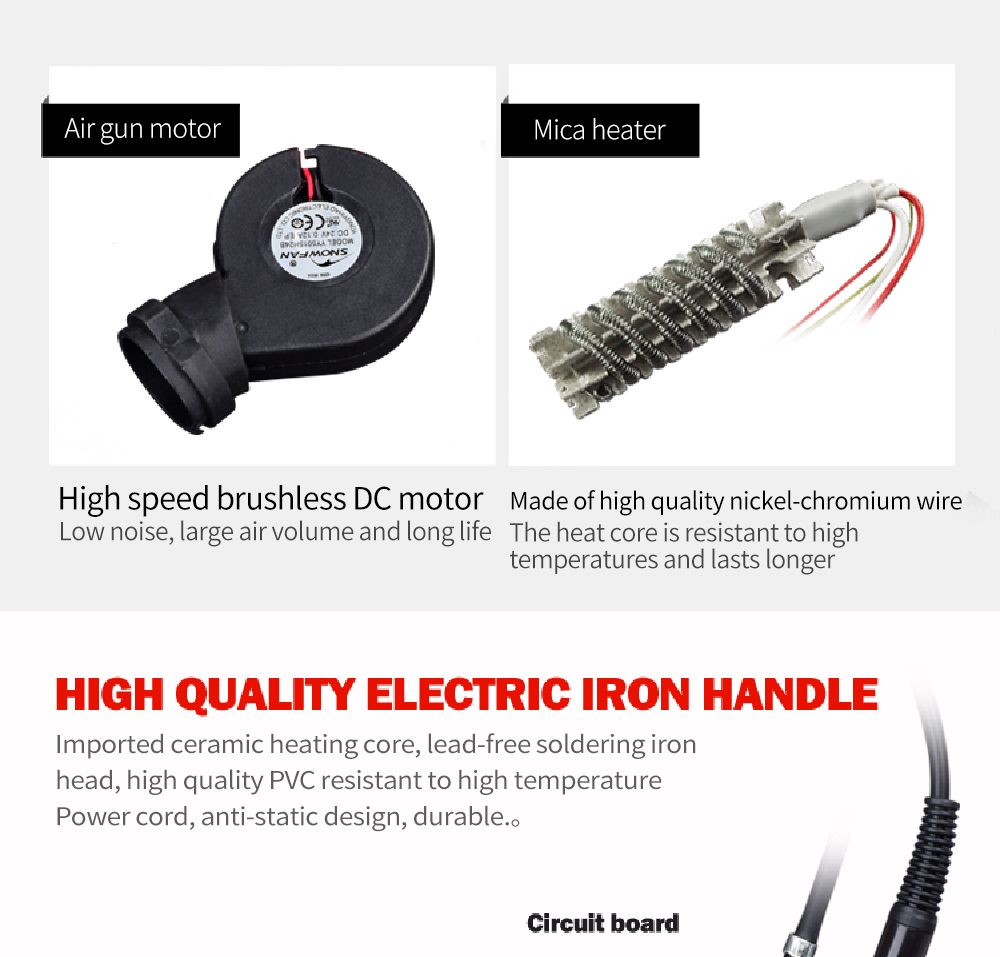Hot Air Gun Desoldering Station for Handling Electronics Projects Sr8586