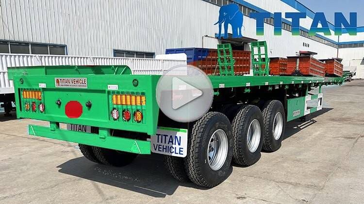 Flatbed Trailer Semi Truck Trailer Flat Bed New Container Transport Flat Deck 2/Tri/3/4 Axle 40/48FT Foot 12m High Quality for Sale