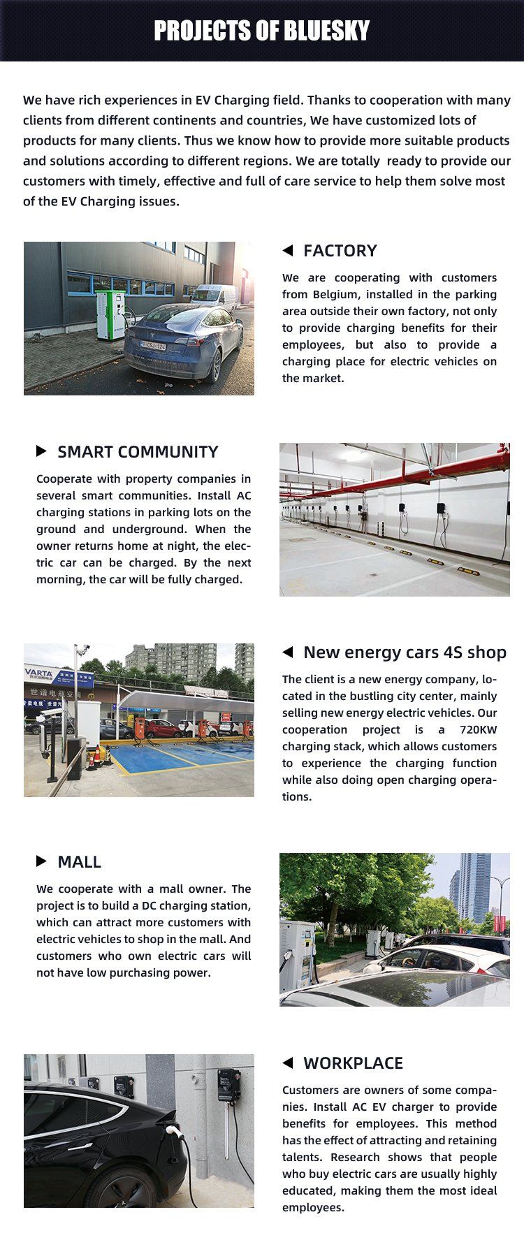Bluesky 60kw Wall-Mounted Single Plug DC EV Charger Home EV Fast Charger CCS1/CCS2/Chademo Fast Charging Station