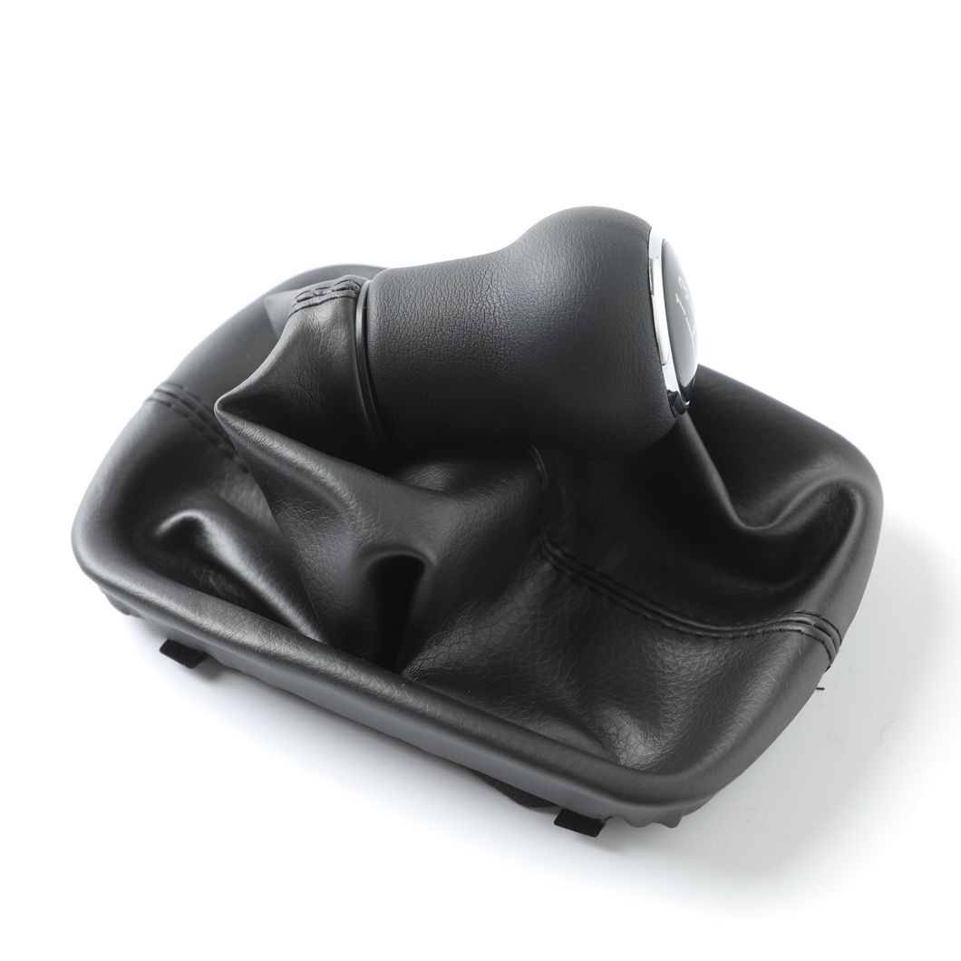 Auto 5 Speed Manual Gearbox Handle Assembly Shift Knob Leather Gaitor Boot Gear Cover Black for Audi A6 C5 98-01 Car Gear Knob