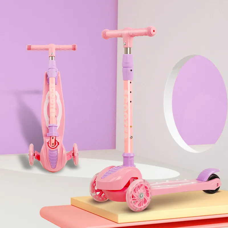 Scooters Children Girls Princess Two-Year-Old Boys and Girls 1-8 Baby Single Pedal Scooters Can Sit and Ride and Slide in One
