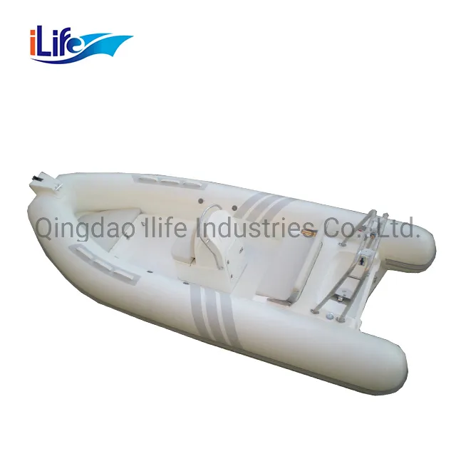 Ilife 4.8m PVC/Hypalon Rigid Hull Firberglass Inflatable Rubber Fishing Sport FRP Boat with Engine