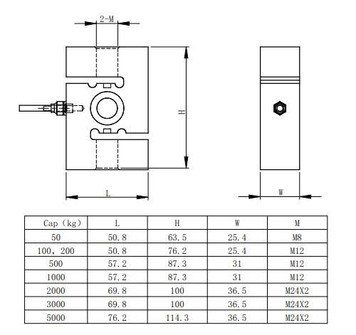 50~5000kg Tension Pressure Transducer Stainless/Alloy Steel Tensile -Compressive Load Cell S Type Tension Force Sensor