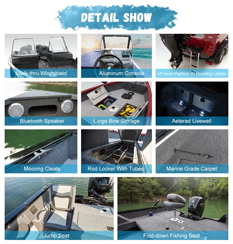 Kinocean 16FT Small Aluminum Fishing Speed Boats for Sale