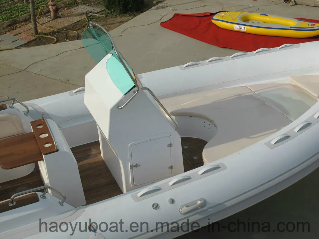 Haoyu 22.3FT 6.8m Inflatable Rib Boat, Rescure Boat, Fishing Boat, Rigid Hull Boat, PVC or Hypalon