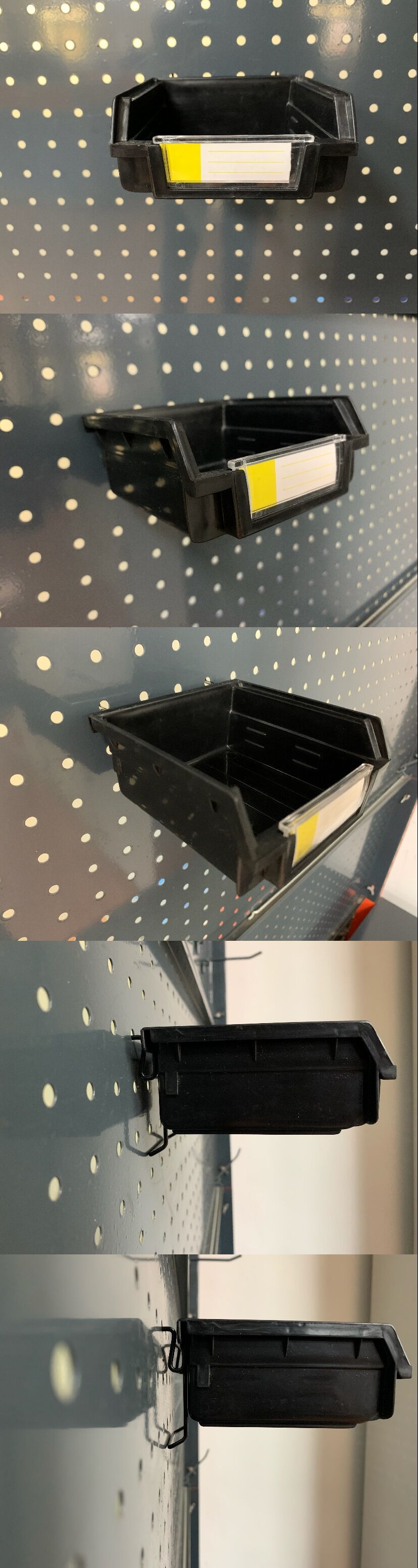 Pegboard Bin Kit for Small Parts, Back Hanging Pegbord Storage Bin