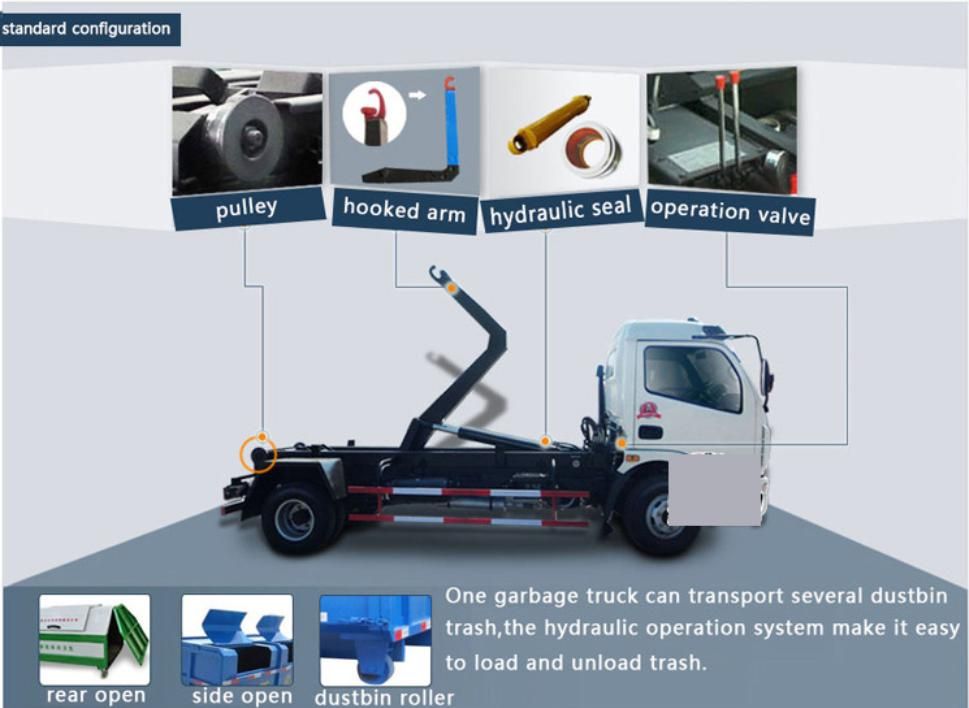 Shacman 10 Wheels Hook Arm Roll off Garbage Truck for Container Loader 18m3-22m3