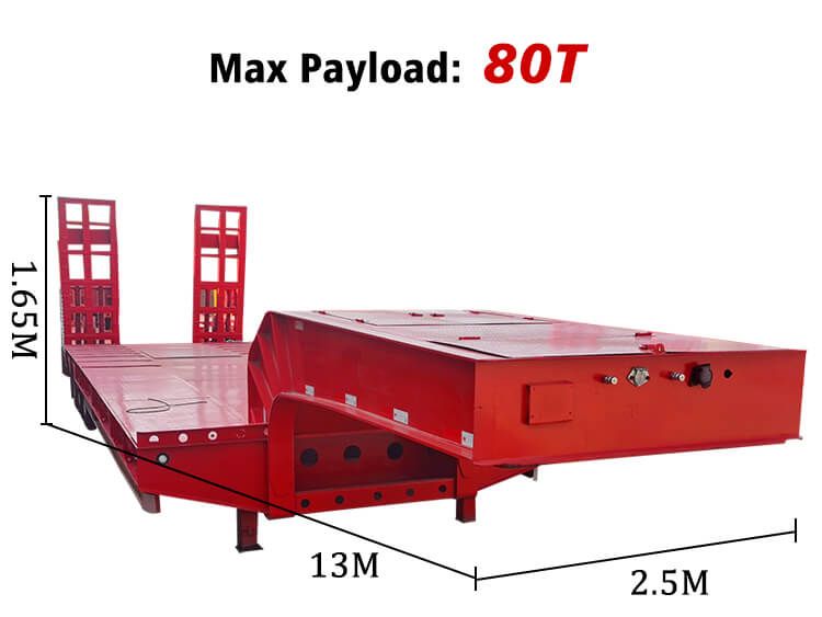 Hydraulic Extendable 3 Axle 60ton Gooseneck Low Boy Low Bed Trailer 100 Ton Lowboy Semi Trailer