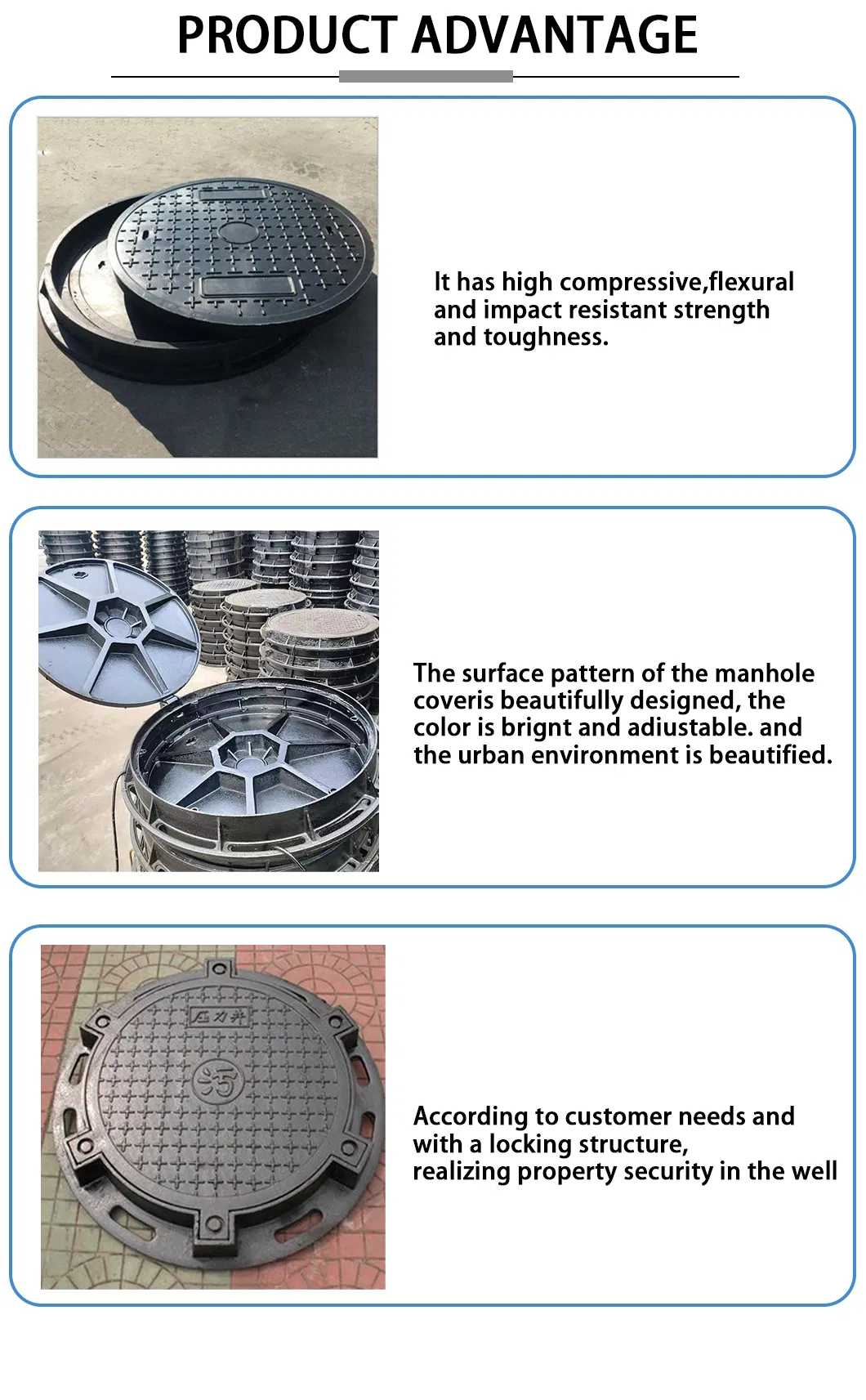 D400 800*600*100mm Ductile Iron Ggg500-7 Manhole Cover Price