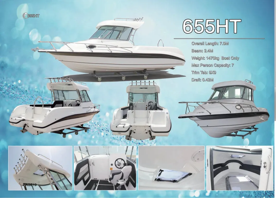 22FT Professional Sea Sport Fishing Boat with Big Horsepower