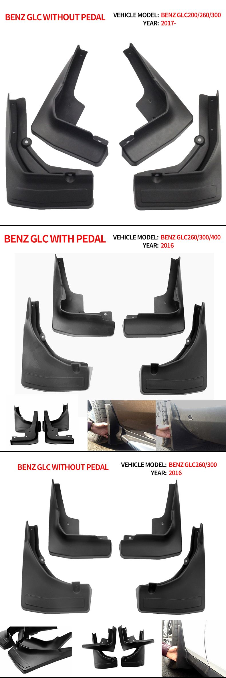 Mud Flaps Guards Fender Mudguards Splash for Benz Glc Without Pedal