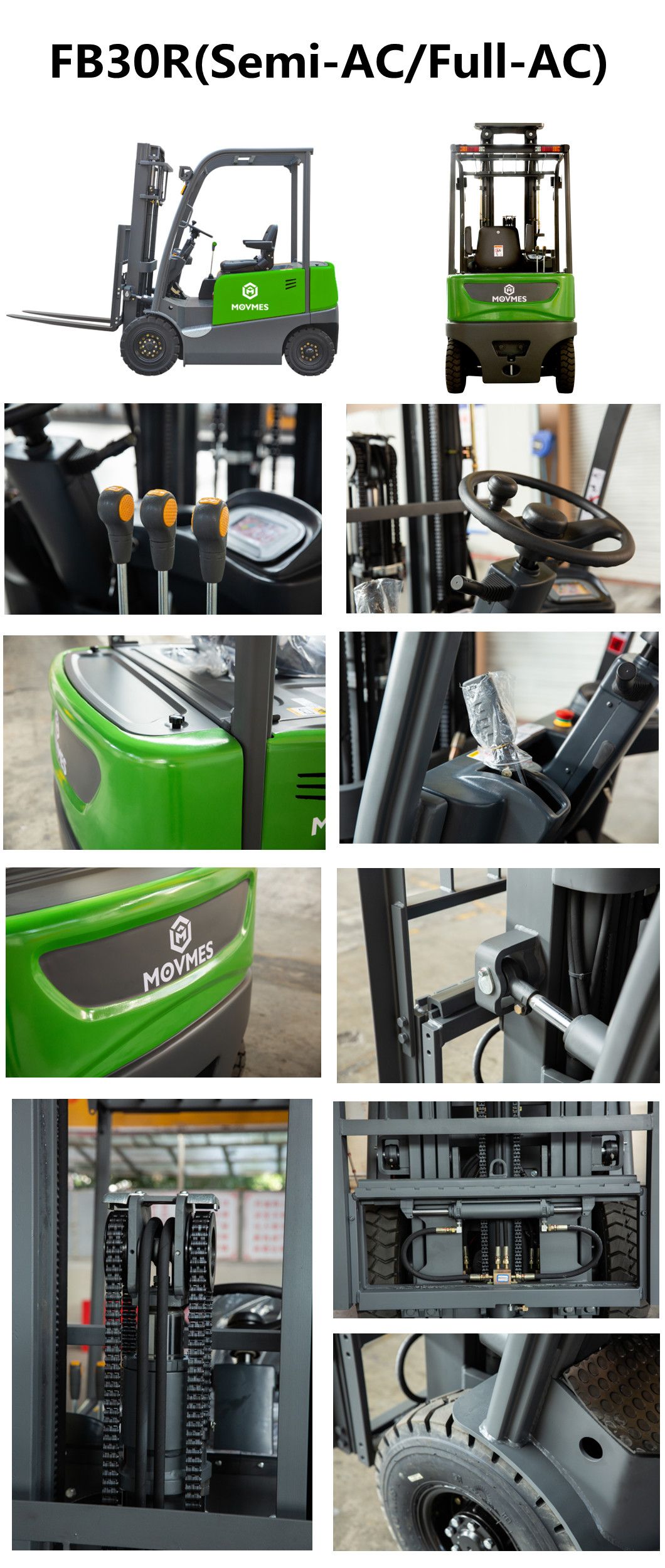 1.6-3.5 Ton Power Wheels Electric Forklift 2.5 Ton Stacker