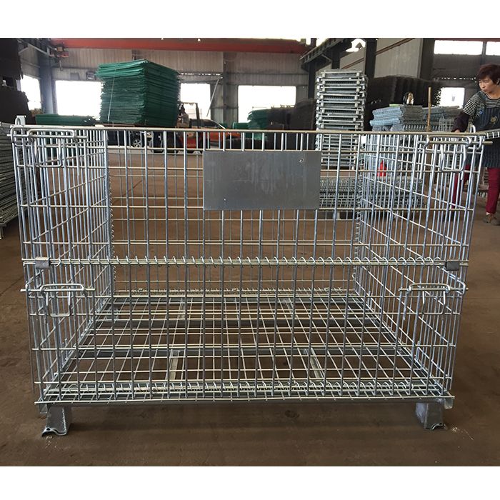 Foldable Cold Galvanized Wire Mesh Stillage/Cage for Warehouse Storage