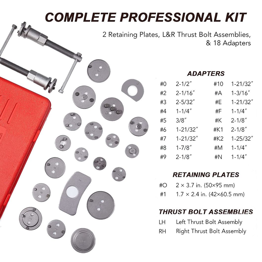 22PCS Disc Brake Piston Resetting Tool Set