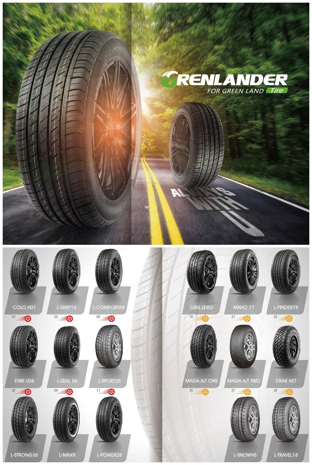 UHP Grenlander Ilink Brand Passenger Car Tyres PCR Enri U08 245/45r18 225/45r18 245/40r18 235/40r18 225/40r18 245/45r19