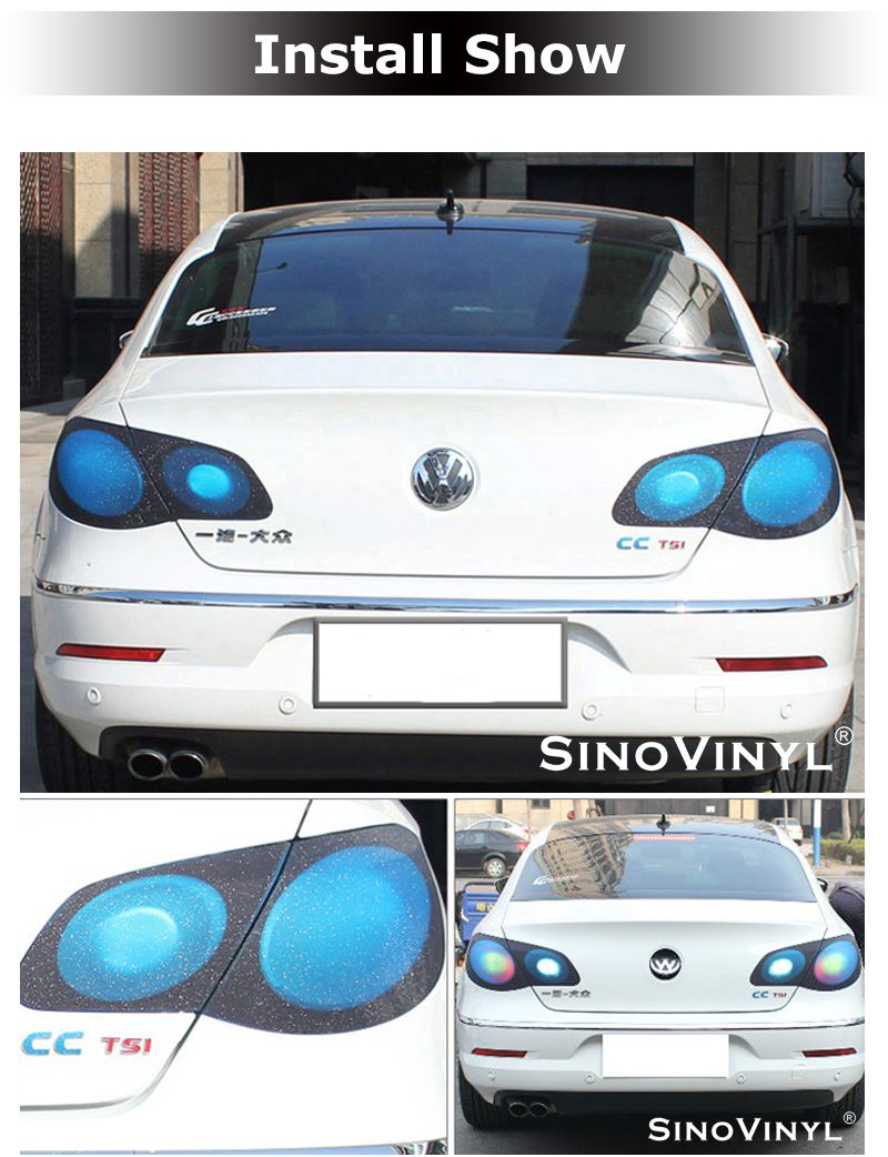 SINOVINYL HL-GL08 Glitter Headlight Vinyl Film For Car Light Decorative Protection Removable Transparent Window Tint Sticker Film