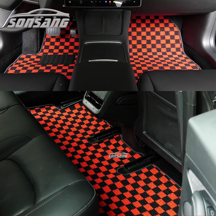 Custom Size Cut Pile Car Floor Mat for Model Y